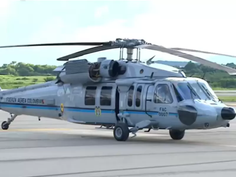 Helicóptero impactado en el que iba el presidente Duque