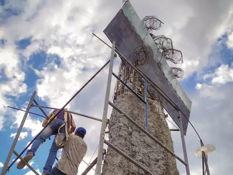Avanza la construcción del ‘Monumento a la Resistencia’ al oriente de Cali.