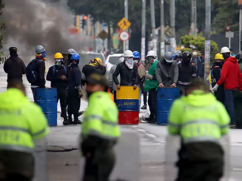Protestas en Bogotá, en la Avenida El Dorado este 9 de junio