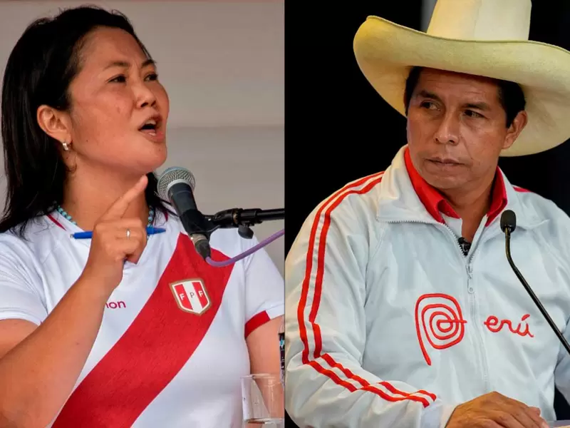 Keiko Fujimori y Pedro Castillo