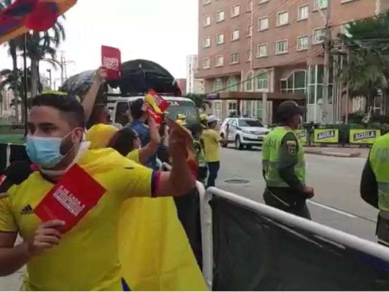 Protestas por partido de Colombia vs Argentina.