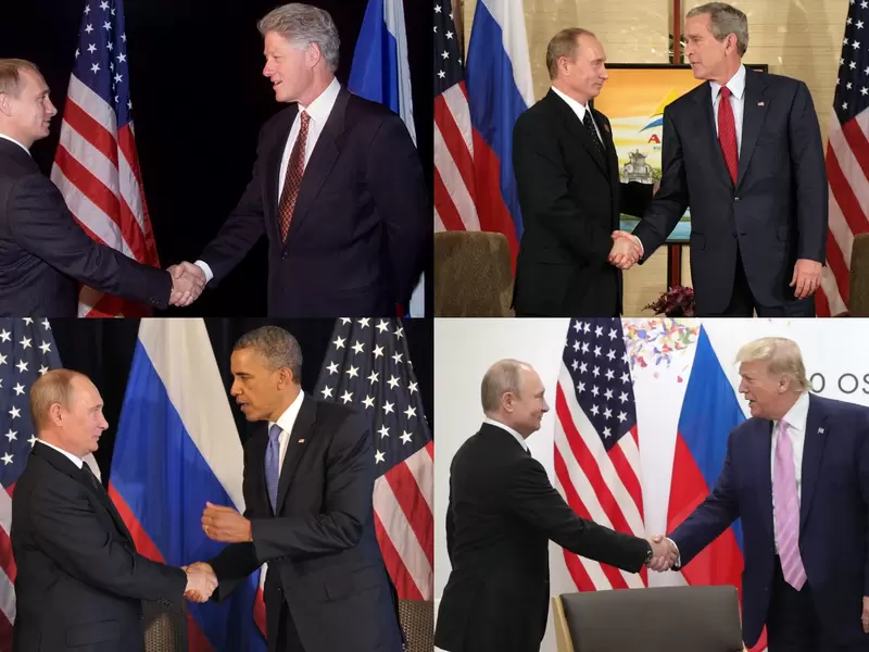 Vladimir Putin y los presidentes de Estados Unidos