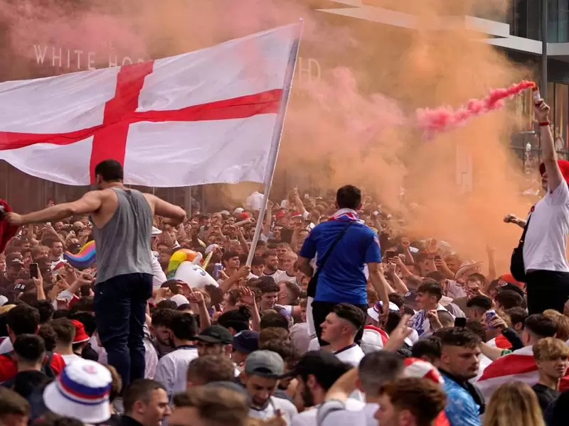 Hinchas de Inglaterra en la final de la Eurocopa