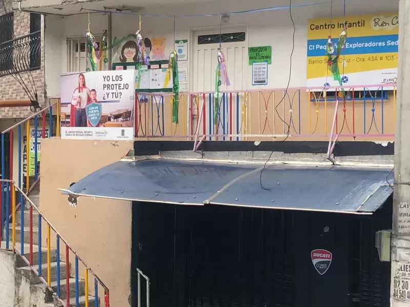 Centro infantil donde denunciaron el presunto abuso sexual de 14 niños en Medellín.