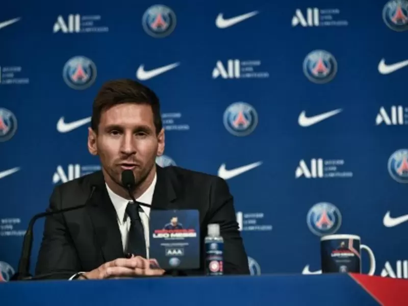 Lionel Messi en su presentación ante el PSG Lionel Messi en su presentación ante el PSG
