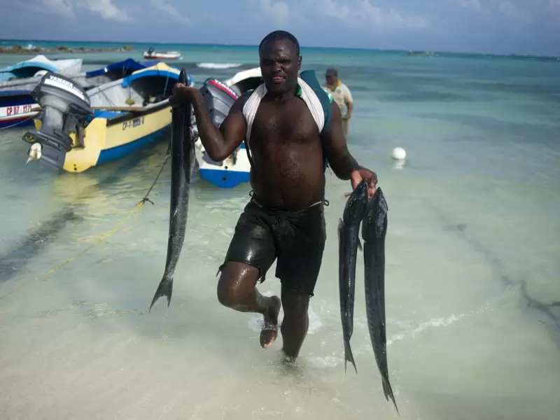 Pescador en San Andrés islas