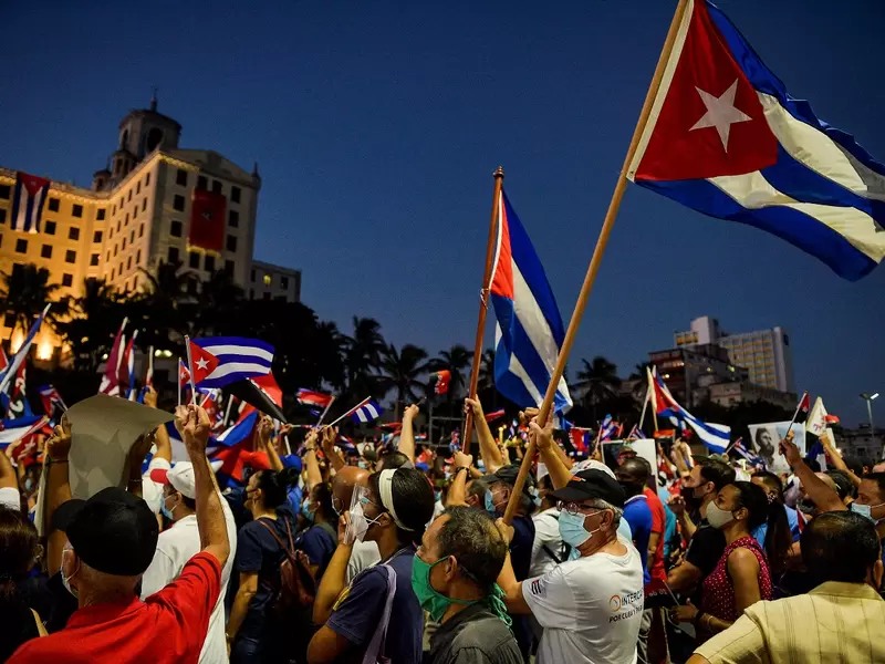 Manifestantes cubanos