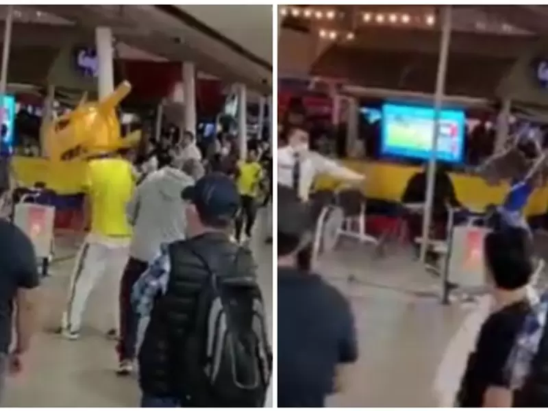 Hinchas de Colombia se van a los 'sillazos' tas empate con Ecuador