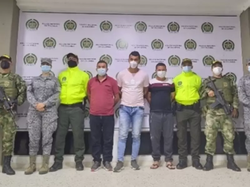 Los Tres hombres fueron capturados por la policía nacional por presuntamente pertenecer al frente ‘Camilo Torres Restrepo’ del ELN.