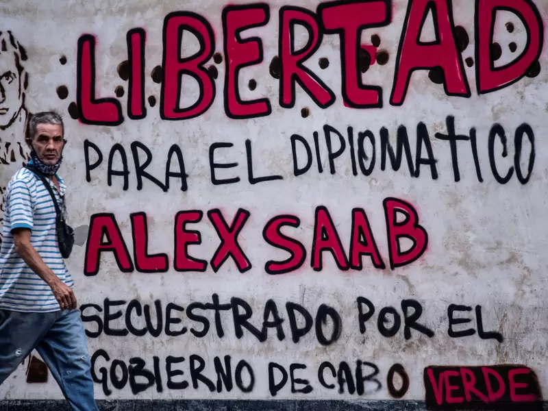 Graffiti sobre Alex Saab en Venezuela.