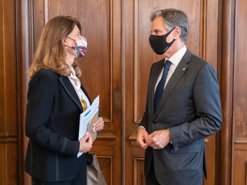 La vicepresidenta y Canciller, Marta Lucía Ramírez, se reunió en París con Antony Blinken, secretario de Estado