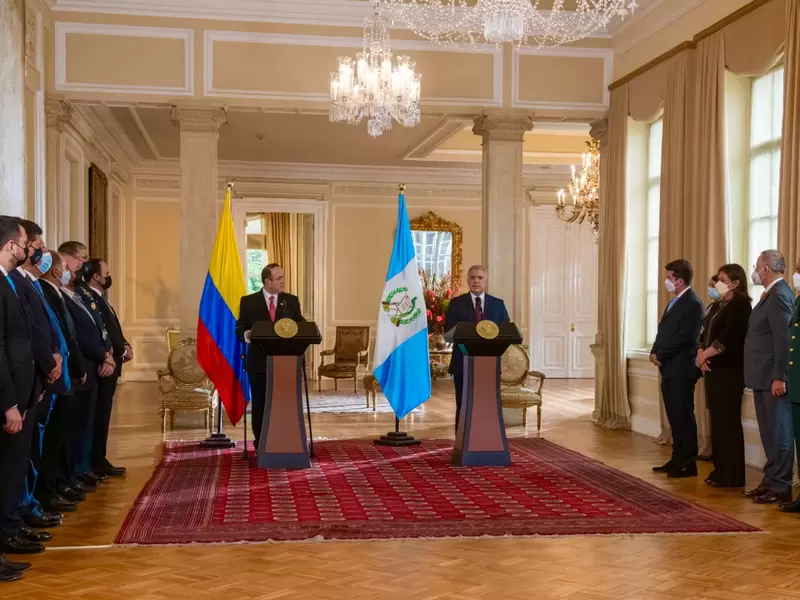 Presidente de Guatemala, Alejandro Giammattei y el presidente de Colombia, Iván Duque