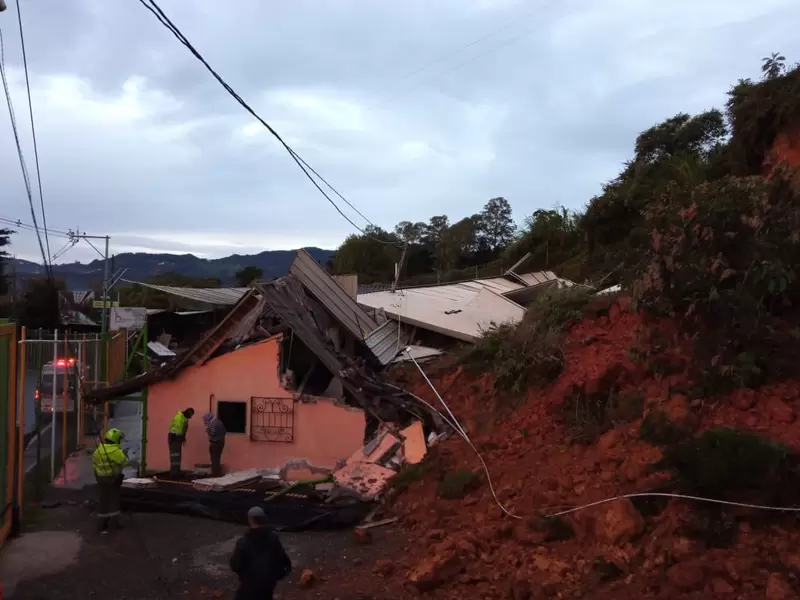 Zona del deslizamiento en La Ceja, Antioquia.