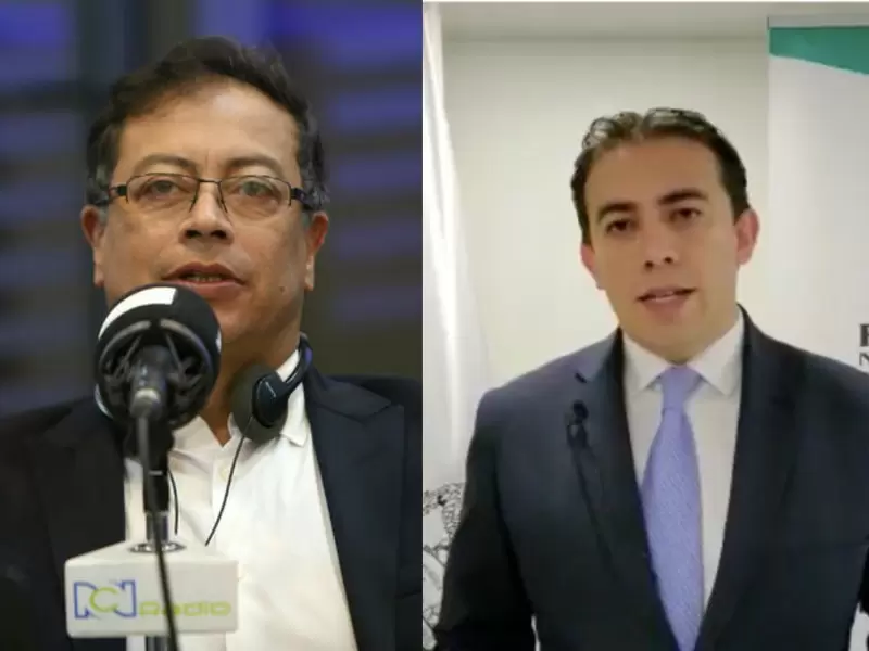 Gustavo Petro y el registrador Alexander Vega Gustavo Petro y el registrador Alexander Vega