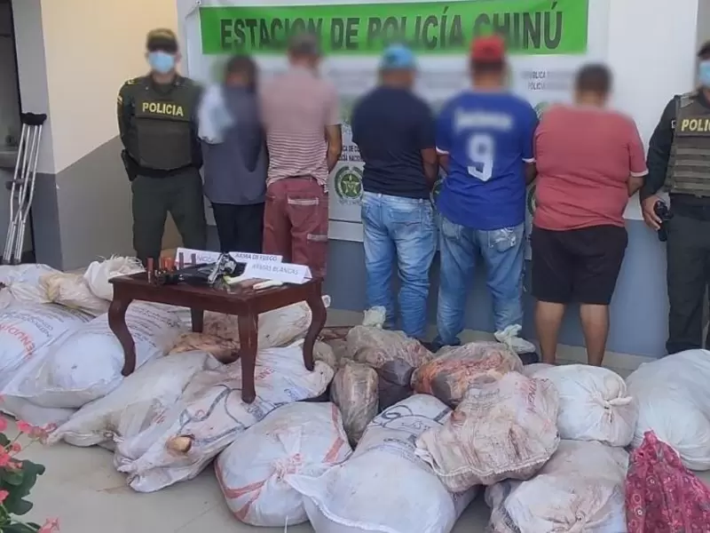 Las capturas se llevaron a cabo en Chinú