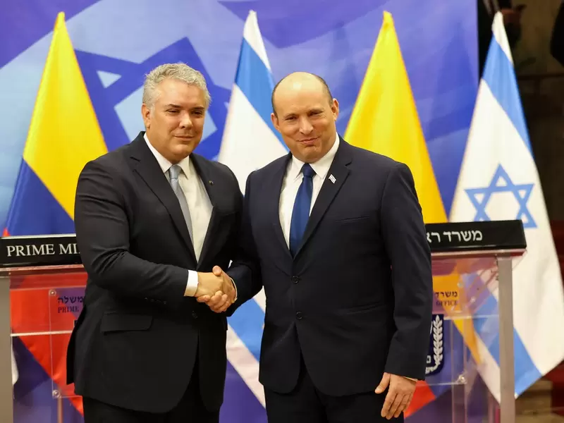 Presidente Iván Duque con el primer ministro de Israel, Naftali Bennet
