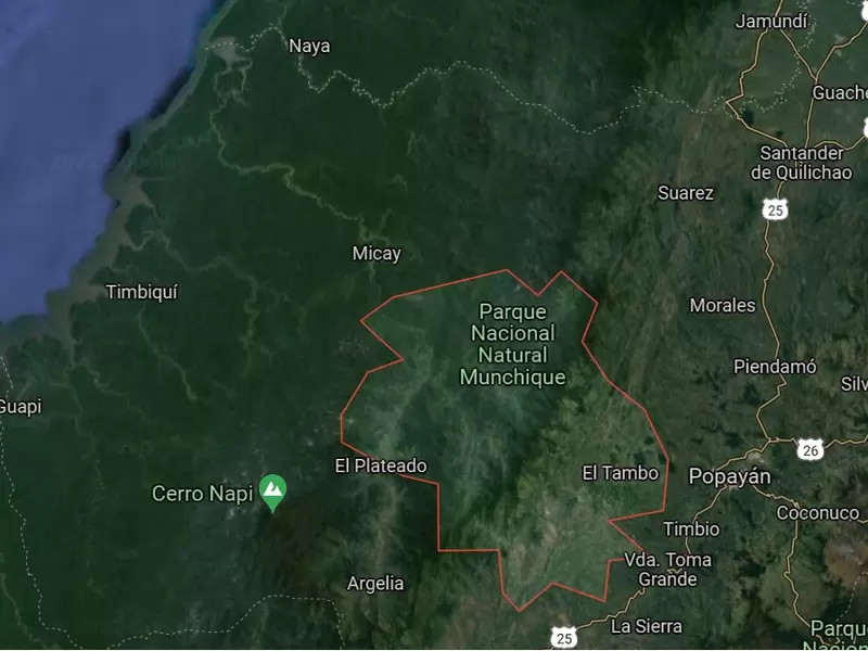 Mapa del pacífico caucano