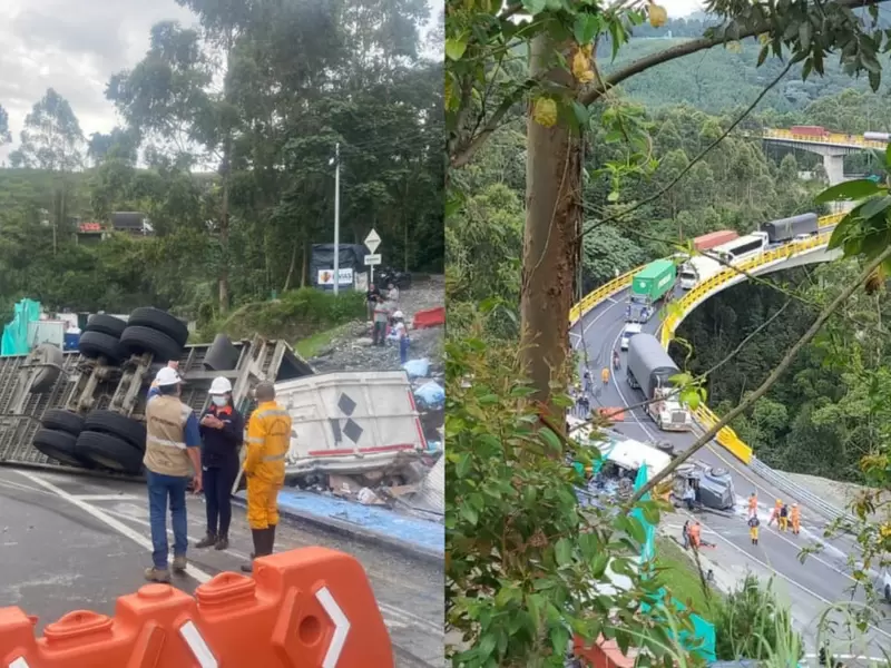Accidente Yarumo Blanco - Archivo Policia de carreteras y reporteros de La Línea