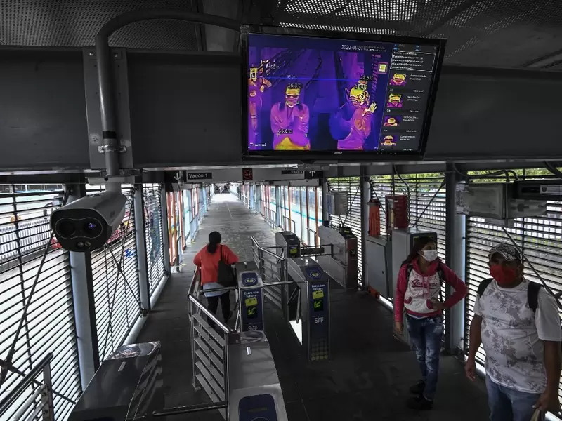 Estación de Transmilenio, en Bogotá
