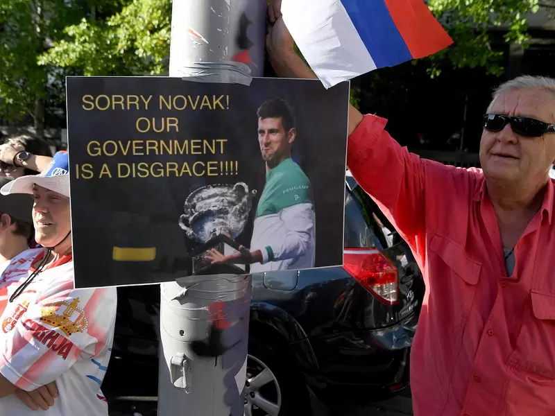Protestas en Australia a favor de Novak Djokovic