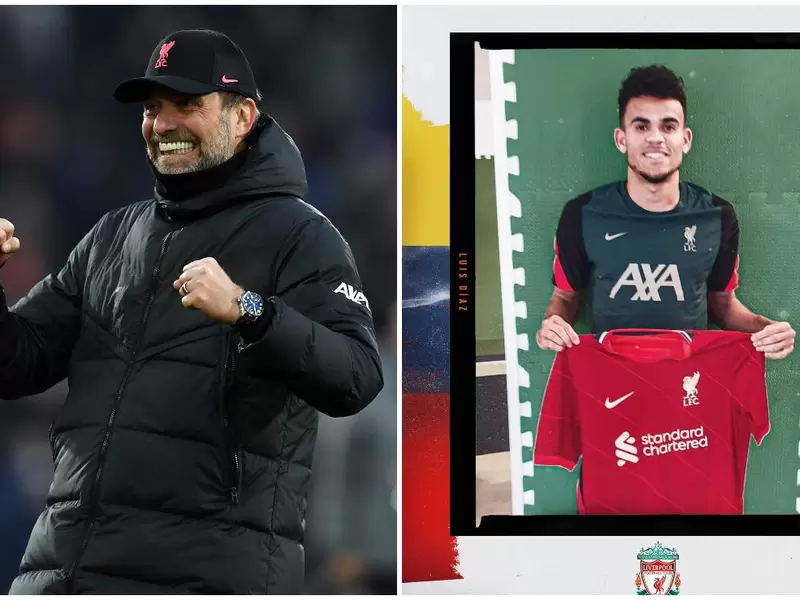 Jurgen Klopp y Luis Díaz