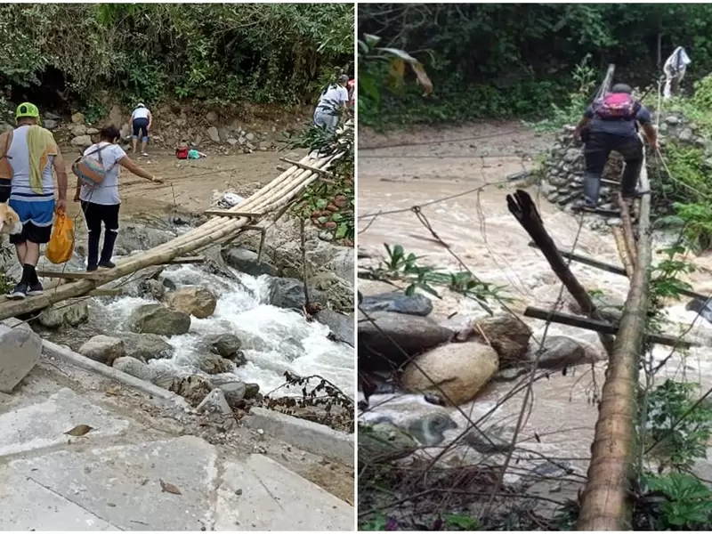 Paso obligado sobre la quebrada la chumba-San Bernardo