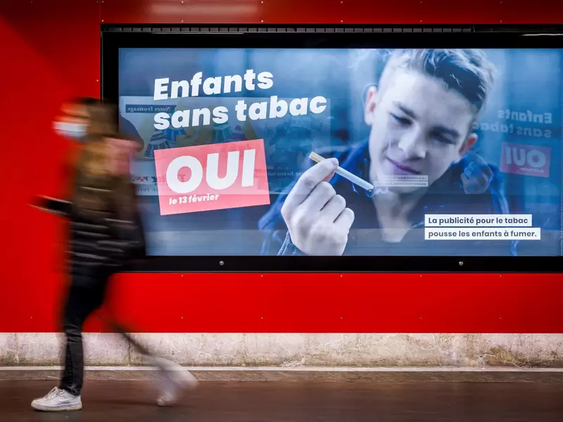 Publicidad contra el cigarrillo en Suiza.