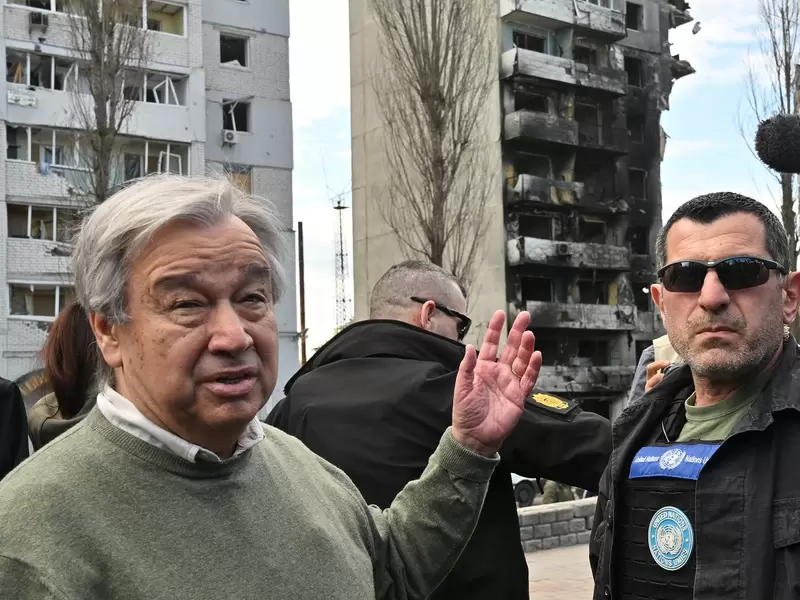 Antonio Guterres en Ucrania