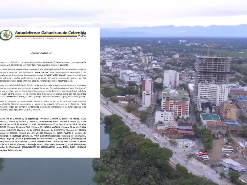 Panfleto amenaza AUC Barrancabermeja Santander