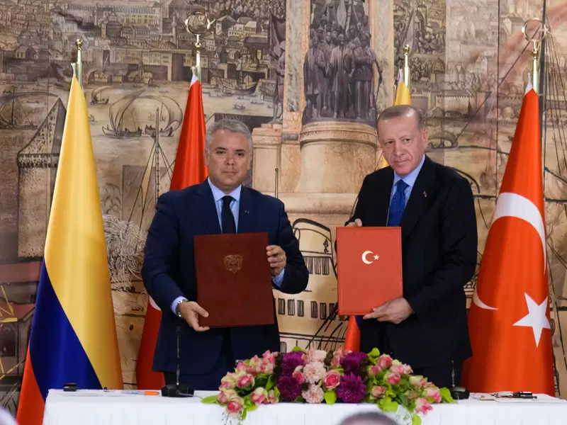 El presidente Iván Duque, y su homólogo de Turquía, Recep Tayyip Erdogan