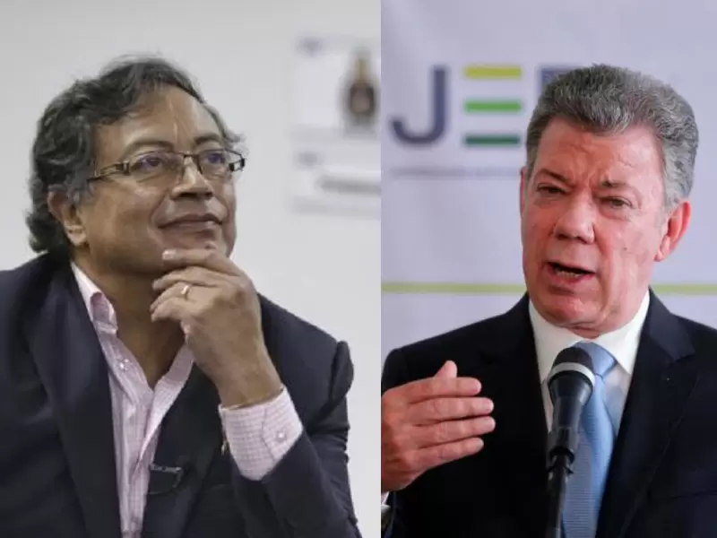 Gustavo Petro y Juan Manuel Santos Gustavo Petro y Juan Manuel Santos