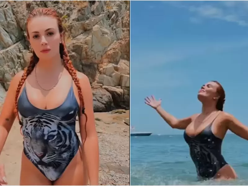 Sara Uribe modela pequeño bikini de tigre para demostrar que "ser sexy no está en la talla" Sara Uribe modela pequeño bikini de tigre para demostrar que "ser sexy no está en la talla"
