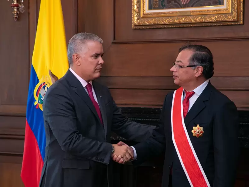 Presidente Iván Duque y Gustavo Petro, presidente electo