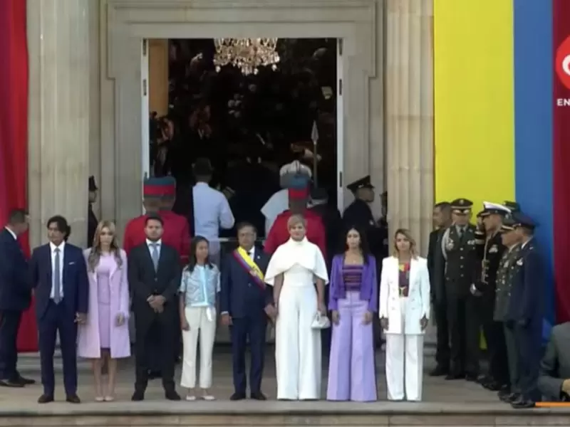 Gustavo Petro y su familia en la Casa de Nariño