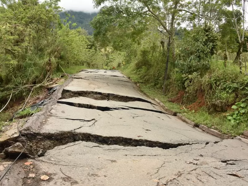 Falla geológica en el suroeste de Antioquia
