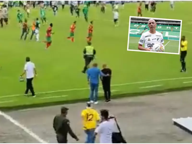 Mayer Candelo no les corrió a los hinchas del Cali, pero igual lo cogieron a patadas