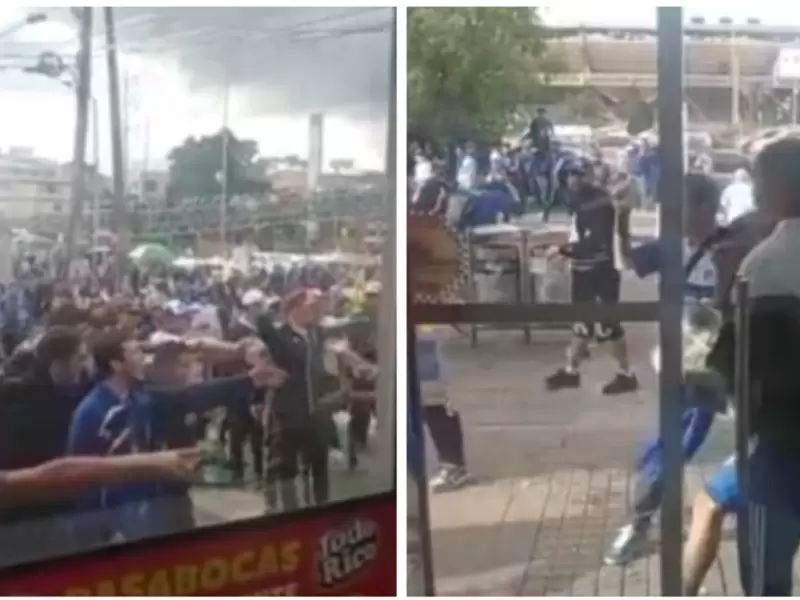 Pelea entre hinchas de Millonarios en El Campín