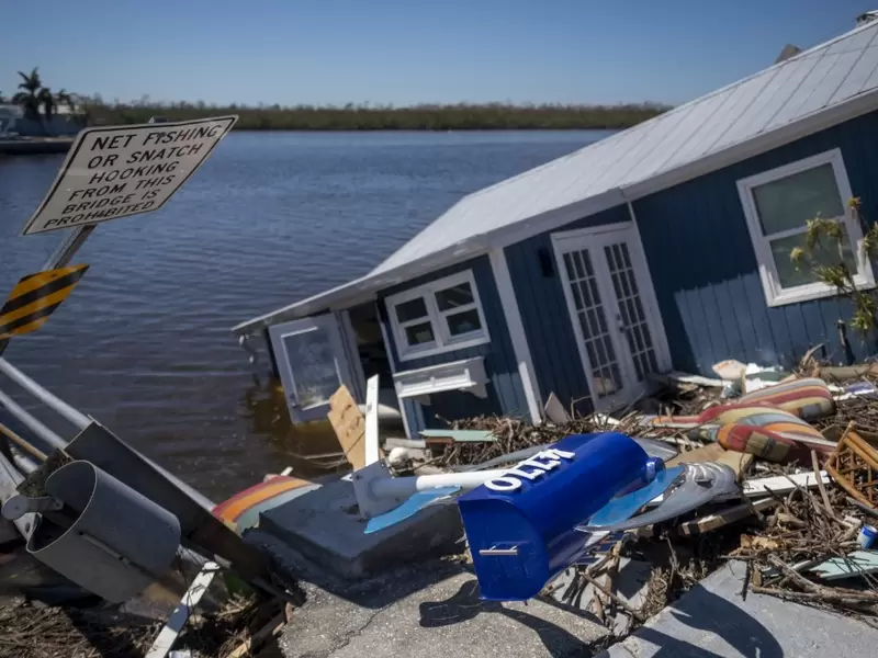 Una casa en la Florida destruida tras el paso del huracán Ian