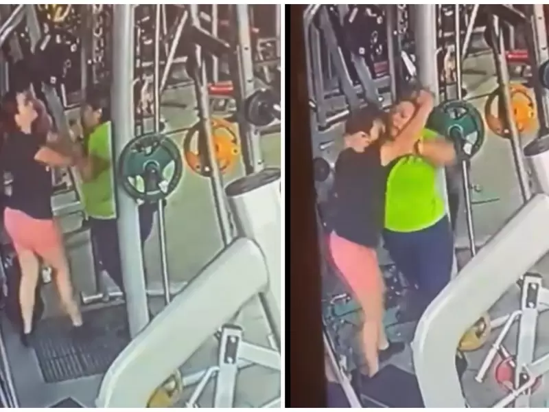 Mujeres peleando en el gym