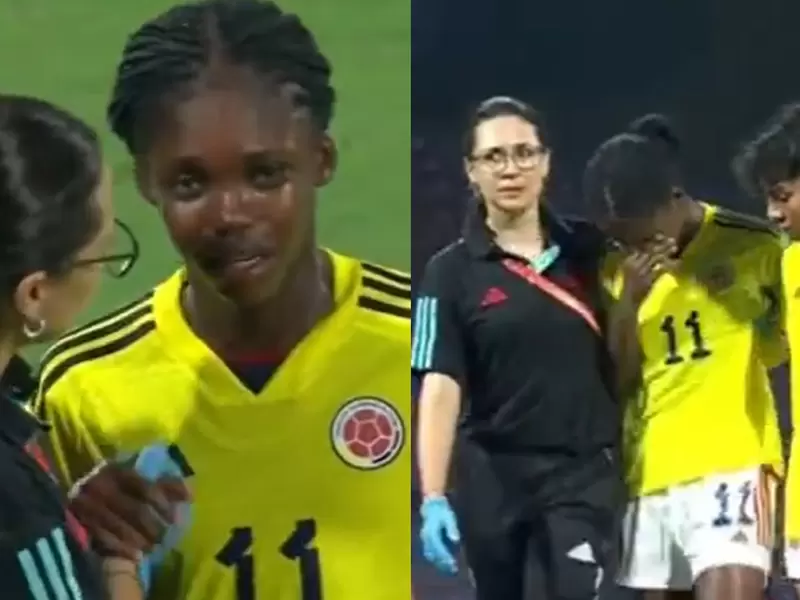 Linda Caicedo lesionada en el Mundial Femenino Sub 17