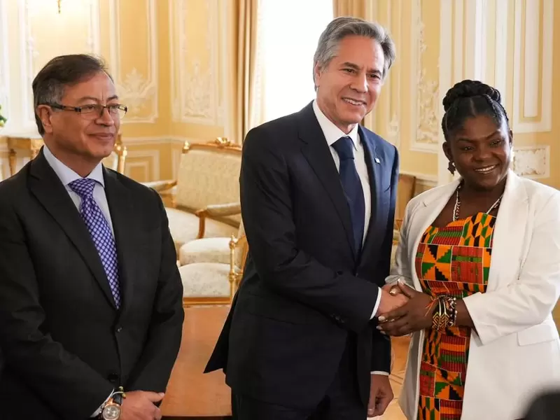 Reunión entre el presidente Gustavo Petro, la vicepresidenta Francia Márquez y el secretario de Estado de EE.UU., Antony Blinke