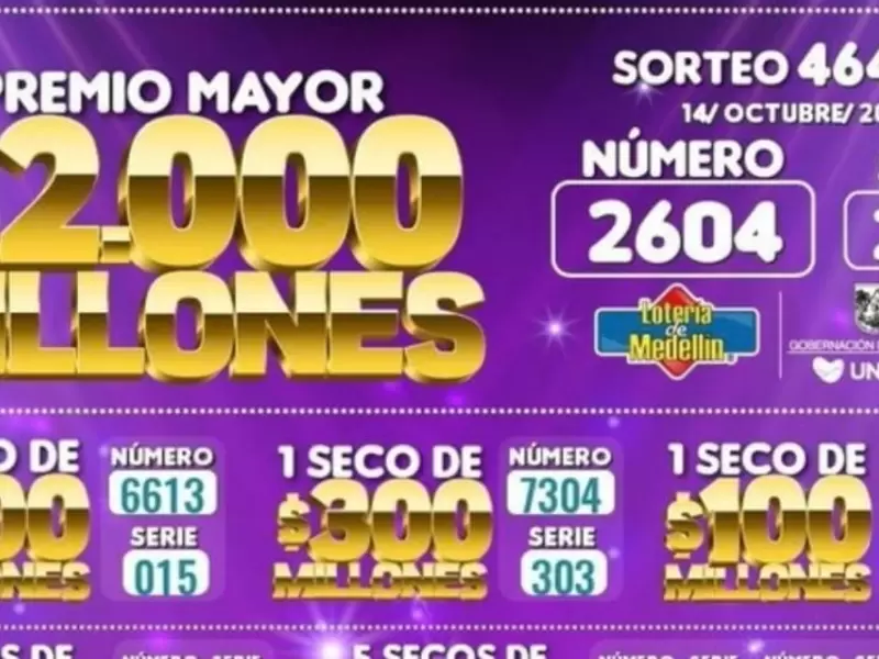 Premio gordo de la Lotería de Medellín
