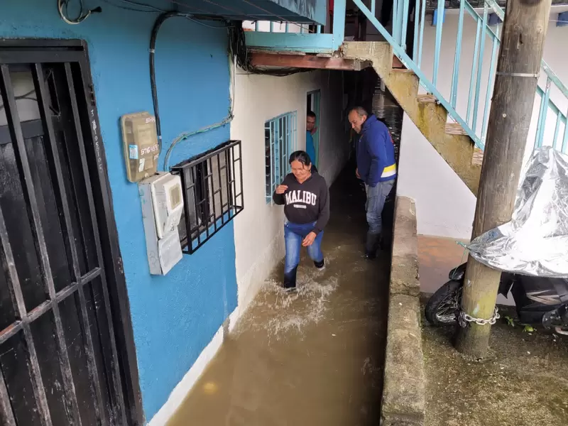 Viviendas inundadas en el municipio de Rionegro, Antioquia.
