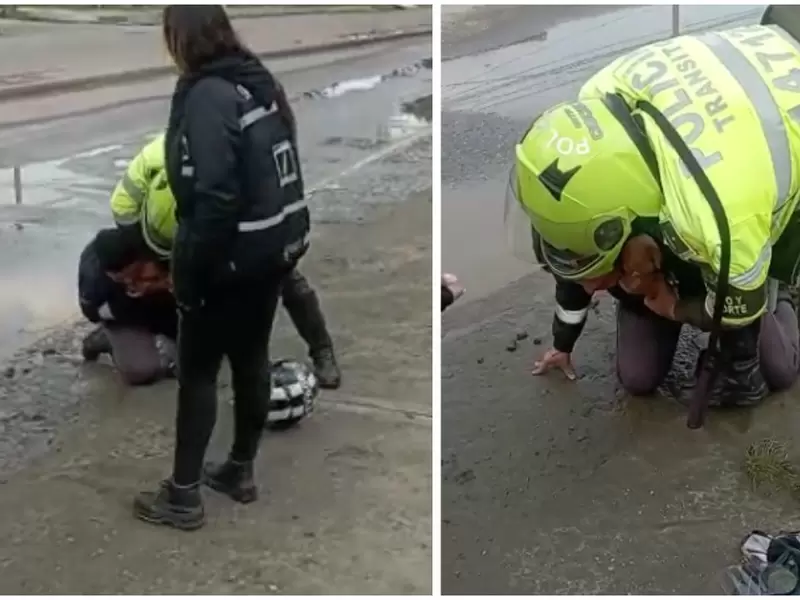Graban a policía ahorcando a conductor del SITP en abuso de autoridad Graban a policía ahorcando a conductor del SITP en abuso de autoridad