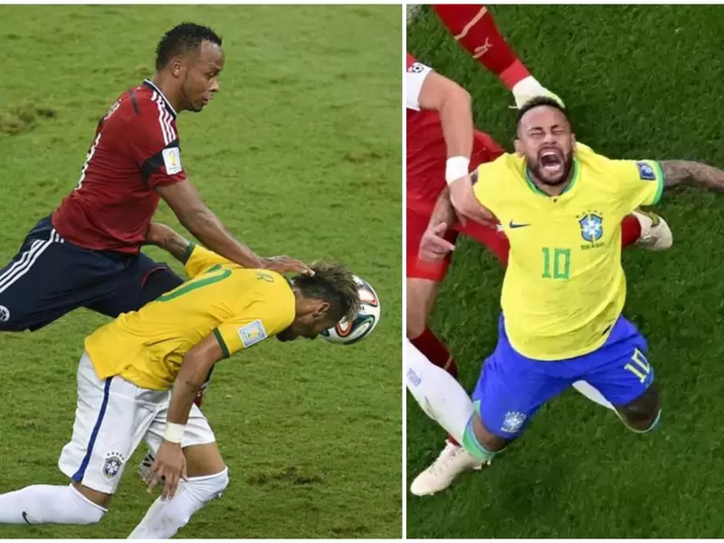 Lesiones de Neymar en los mundiales