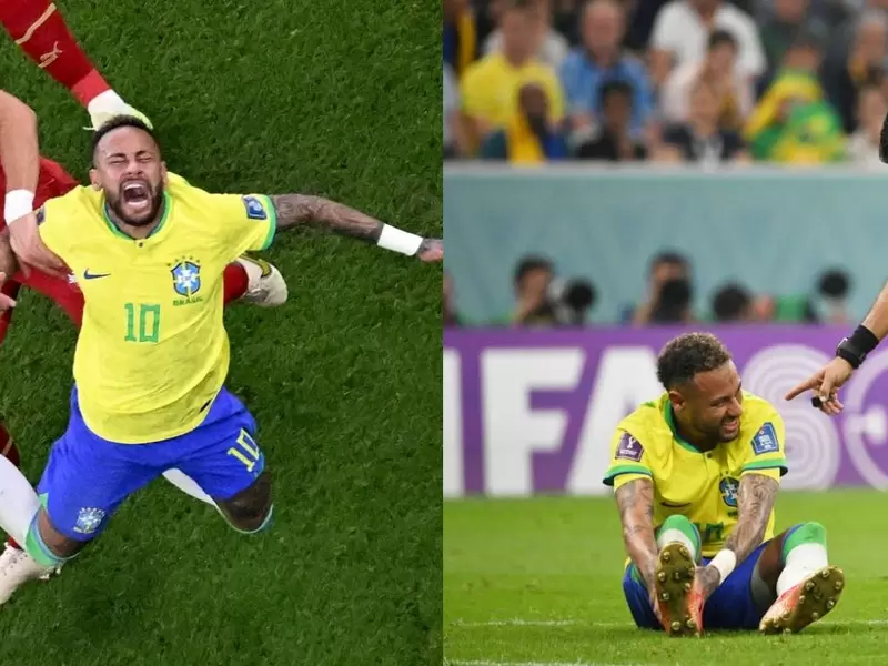 Neymar tuvo que ser retirado del juego ante Serbia por una fuerte lesión Neymar tuvo que ser retirado del juego ante Serbia por una fuerte lesión