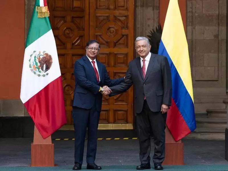 Presidente Gustavo Petro con su homólogo, Manuel López Obrador.