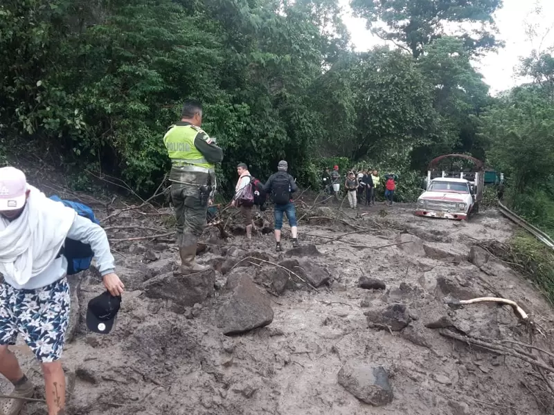 Derrumbe en la vía Pamplona -Cúcuta