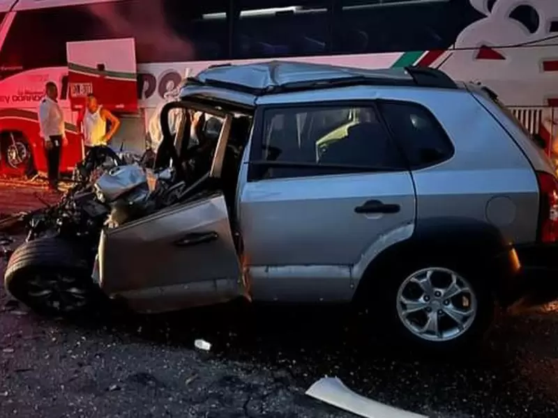 Vehículo en el que se movilizaban las víctimas del fatal accidente en Tarazá, Antioquia.