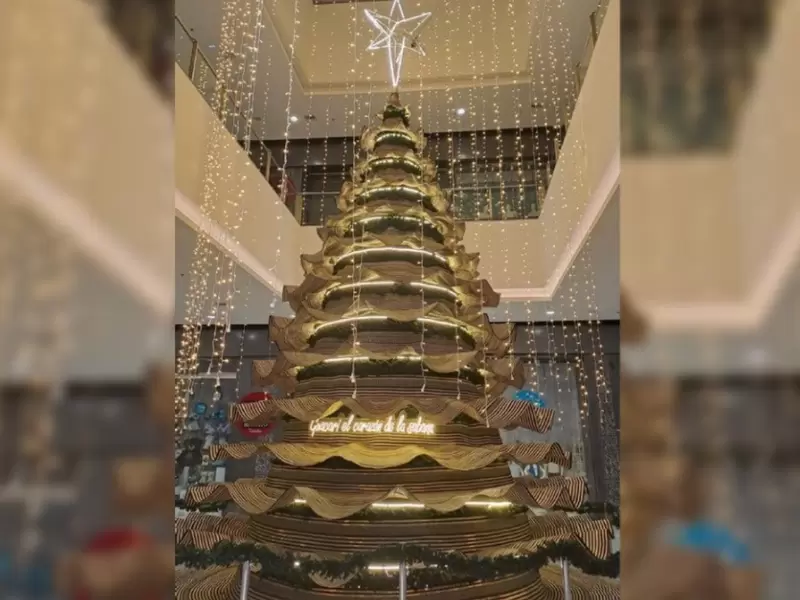 Árbol de navidad de caña flecha más grande del mundo.